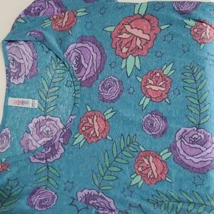 Red and purple rose top